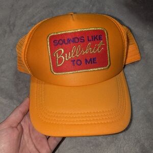 Orange Trucker Hat with Bold Patch